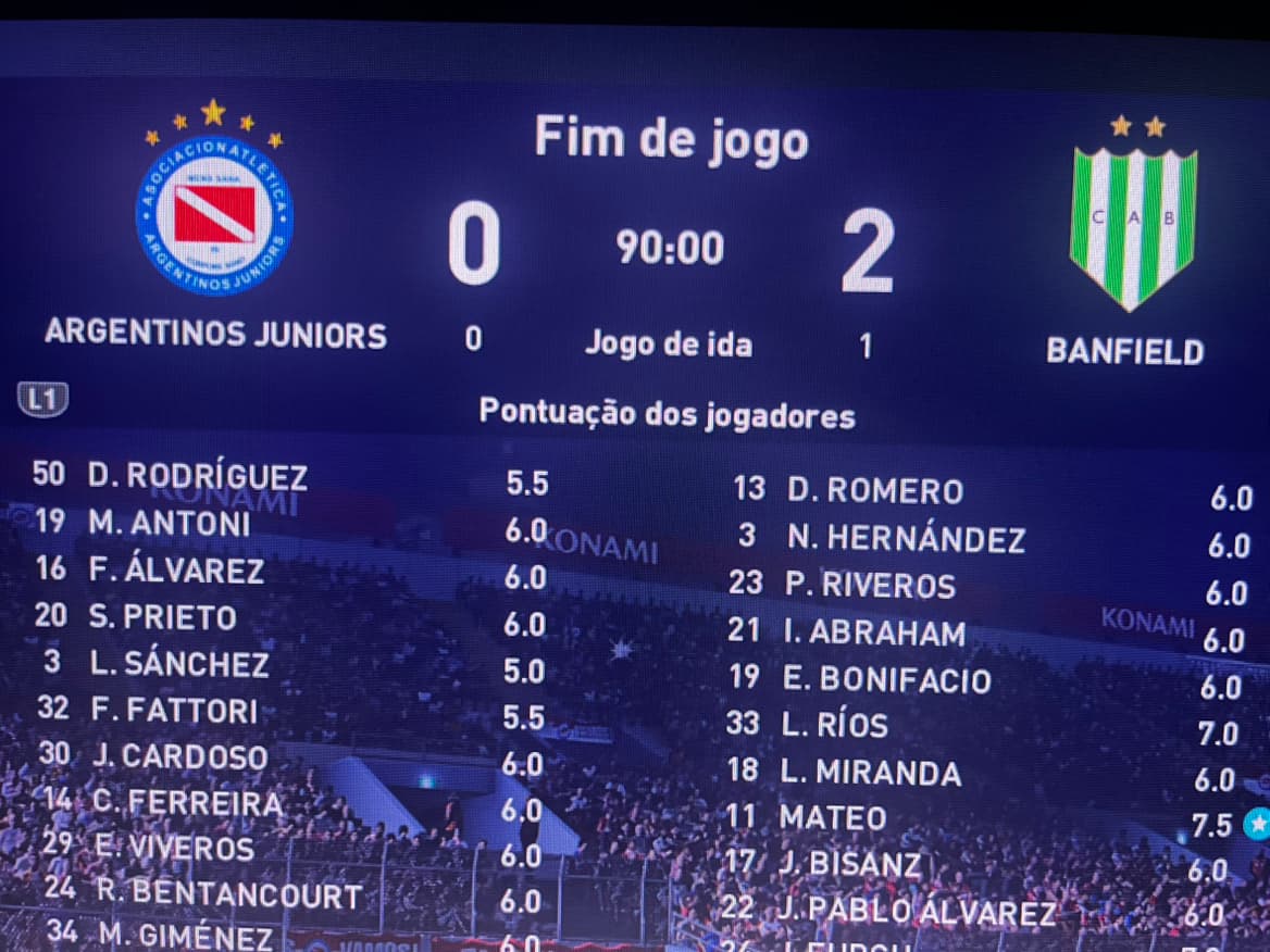 Venceeeeeeee o Banfield, após um gol e uma assistência de Mateo, Banfield elimina o Argentino Juniors da Copa Argentina. Vamos por mais! …