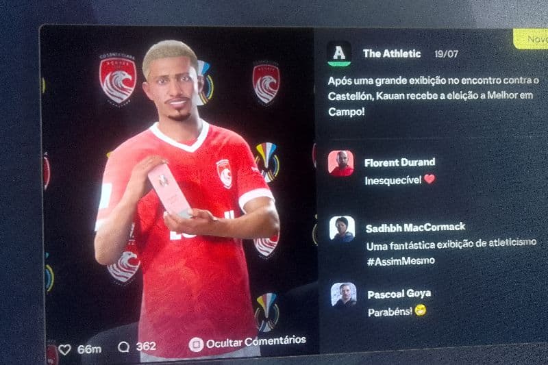 Na minha estreia marquei 1 golo e dei uma assistência e fui o mvp