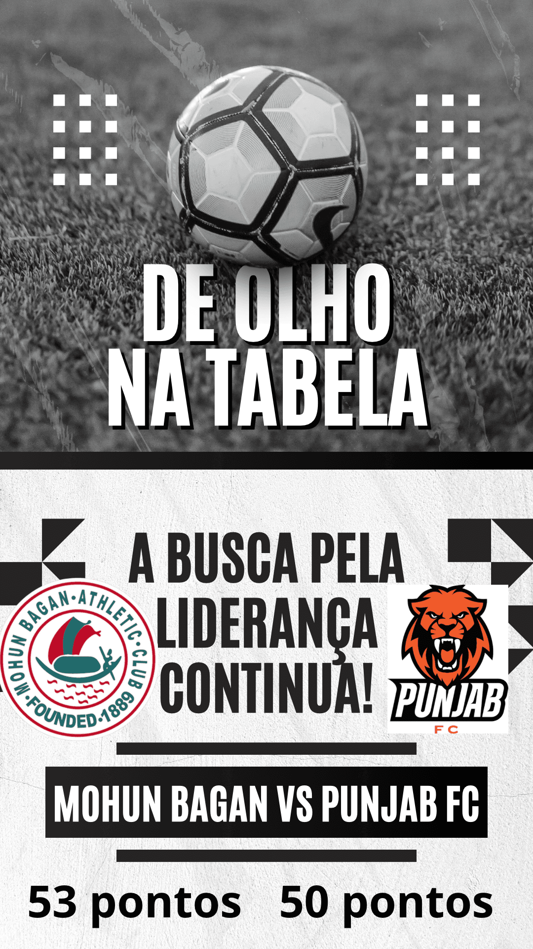 OLHO NA TABELA Após a derrota para o Mohun Bagan por 2x1, Punjab acabou ficando na 2• colocação na fase de liga, mais está classificado p…