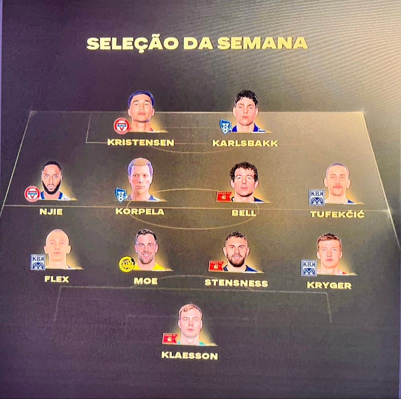 Mais uma vez na seleção da semana, dessa vez ao lado do meu companheiro Karlsbakk. ⚽️✅ Fica fácil dar assistência pra você, hehehe. @Karl…