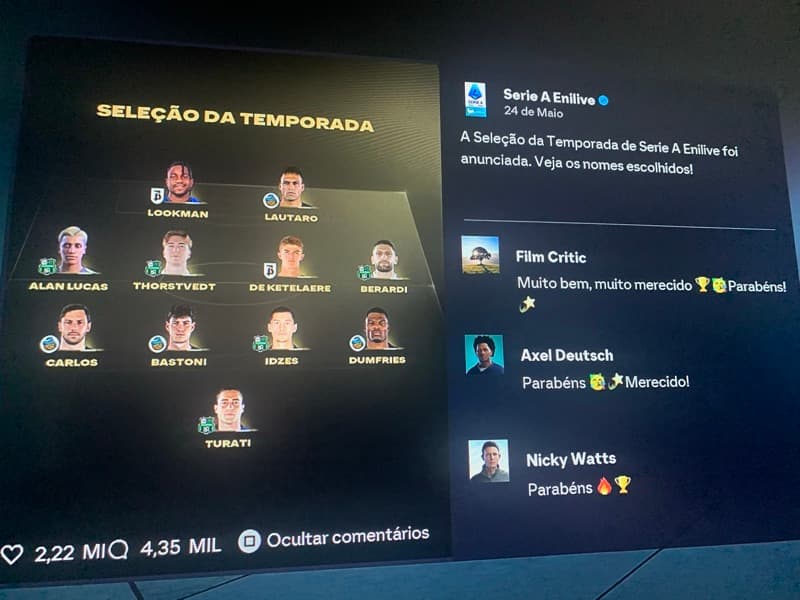 Seleção dê melhores do campeonato quê ano dê estreia da joia do Sassuolo💚🖤💎
