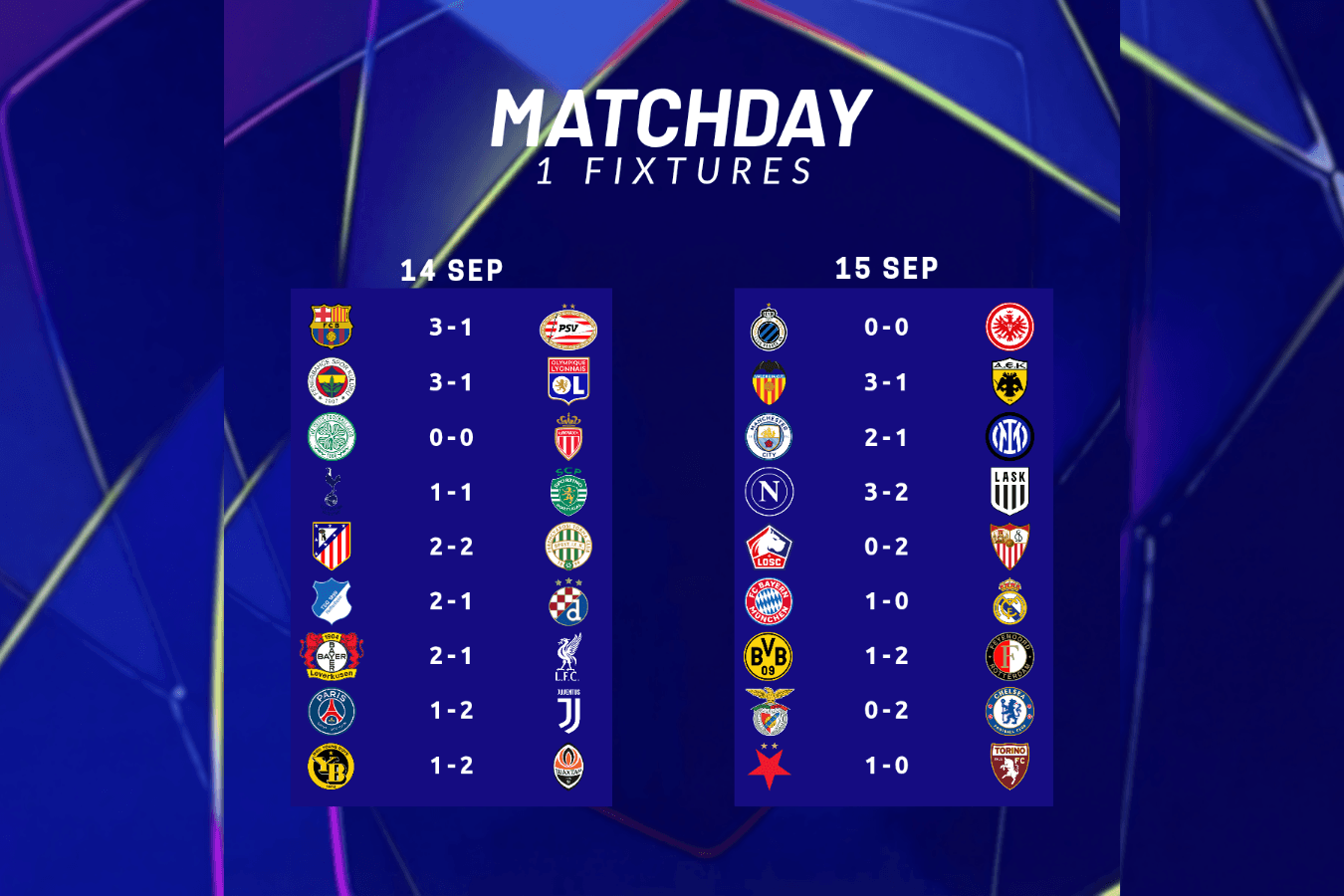 🌟 1 FIXTURE of #UCL