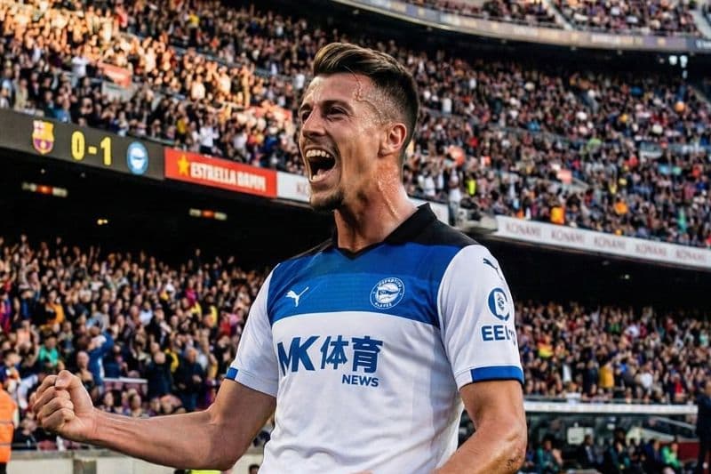 El Alavés vence al Barcelona en el Camp Nou con un gol en el tiempo añadido y sale de la zona de descenso.