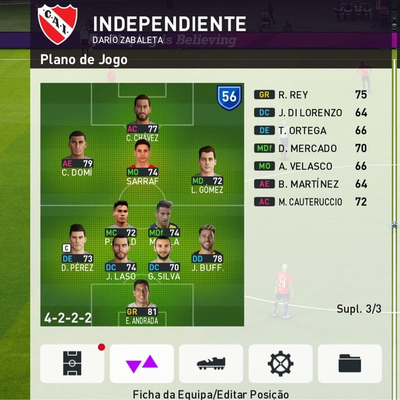 XI para o jogo contra o Talleres de Córdoba. Vamos com tudo!⚔️ INDEPENDIENTE, VAMOS A GANAR!🔥🔴