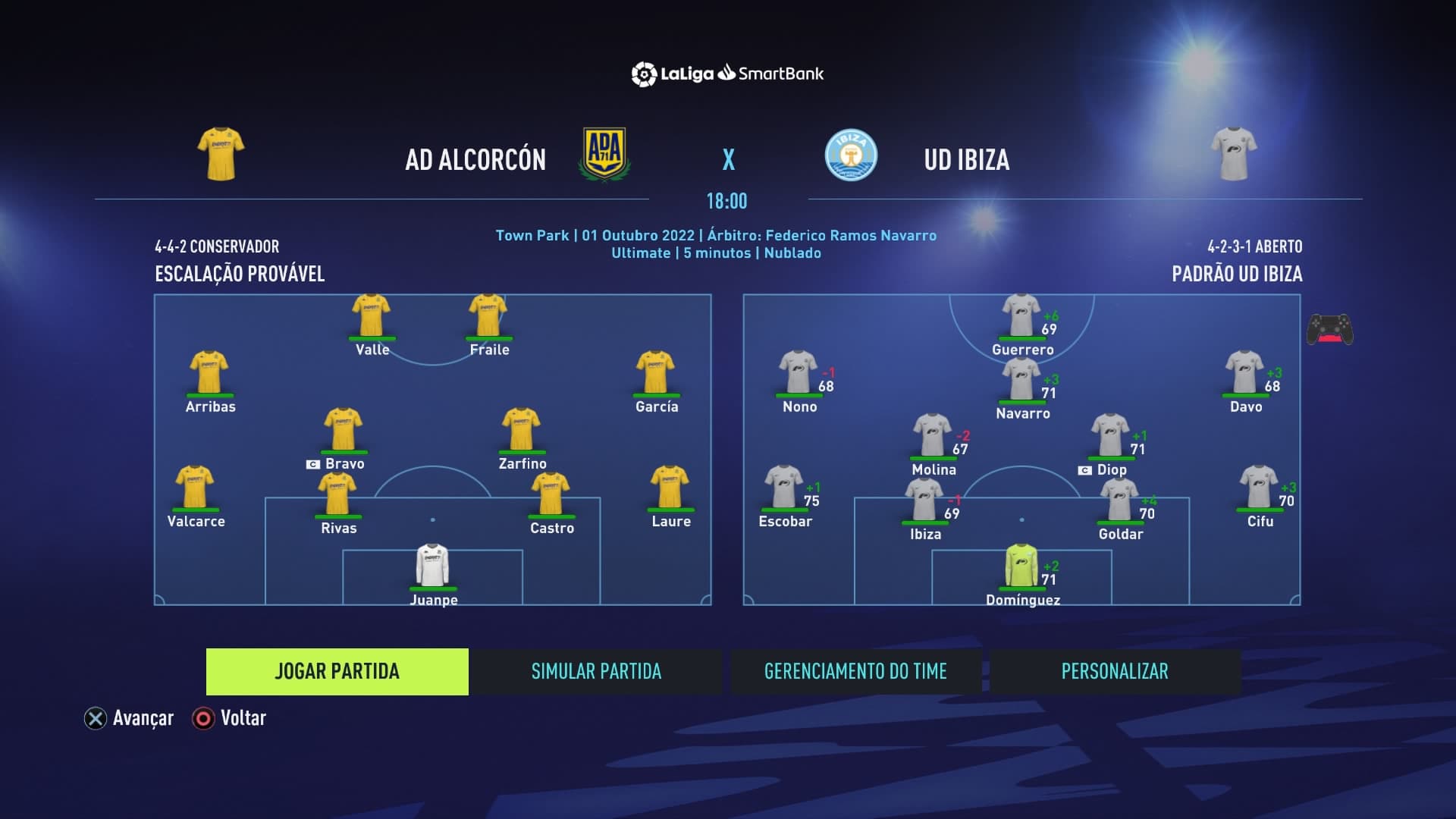 Nuestra alineación para el partido contra el Alcorcón está fijada para Ibiza, donde iremos a buscar los 3 puntos.