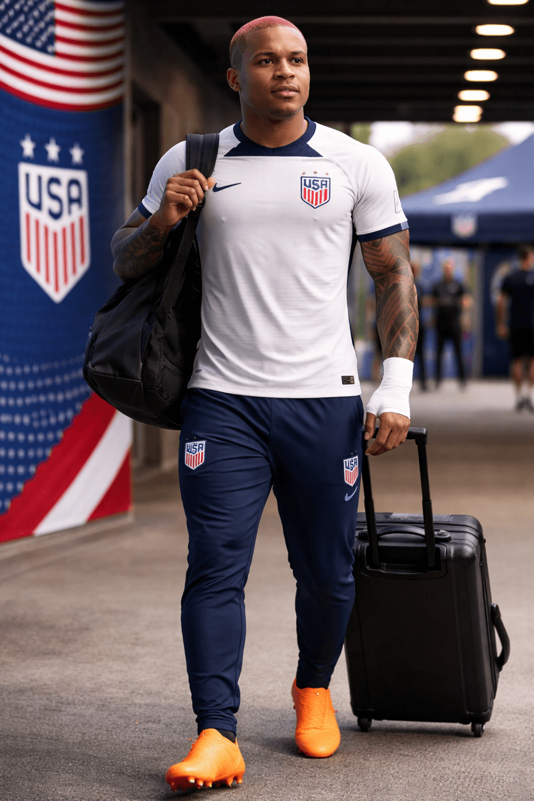 Chegando pra se juntar aos companheiros de seleção