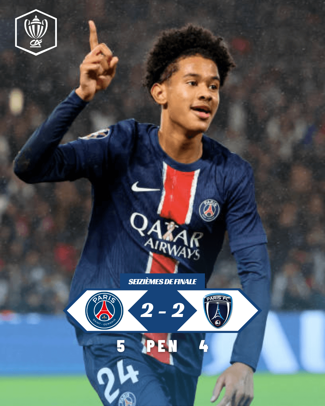 No clássico histórico em Paris, o PSG vence nos pênaltis e elimina seu rival histórico Paris FC