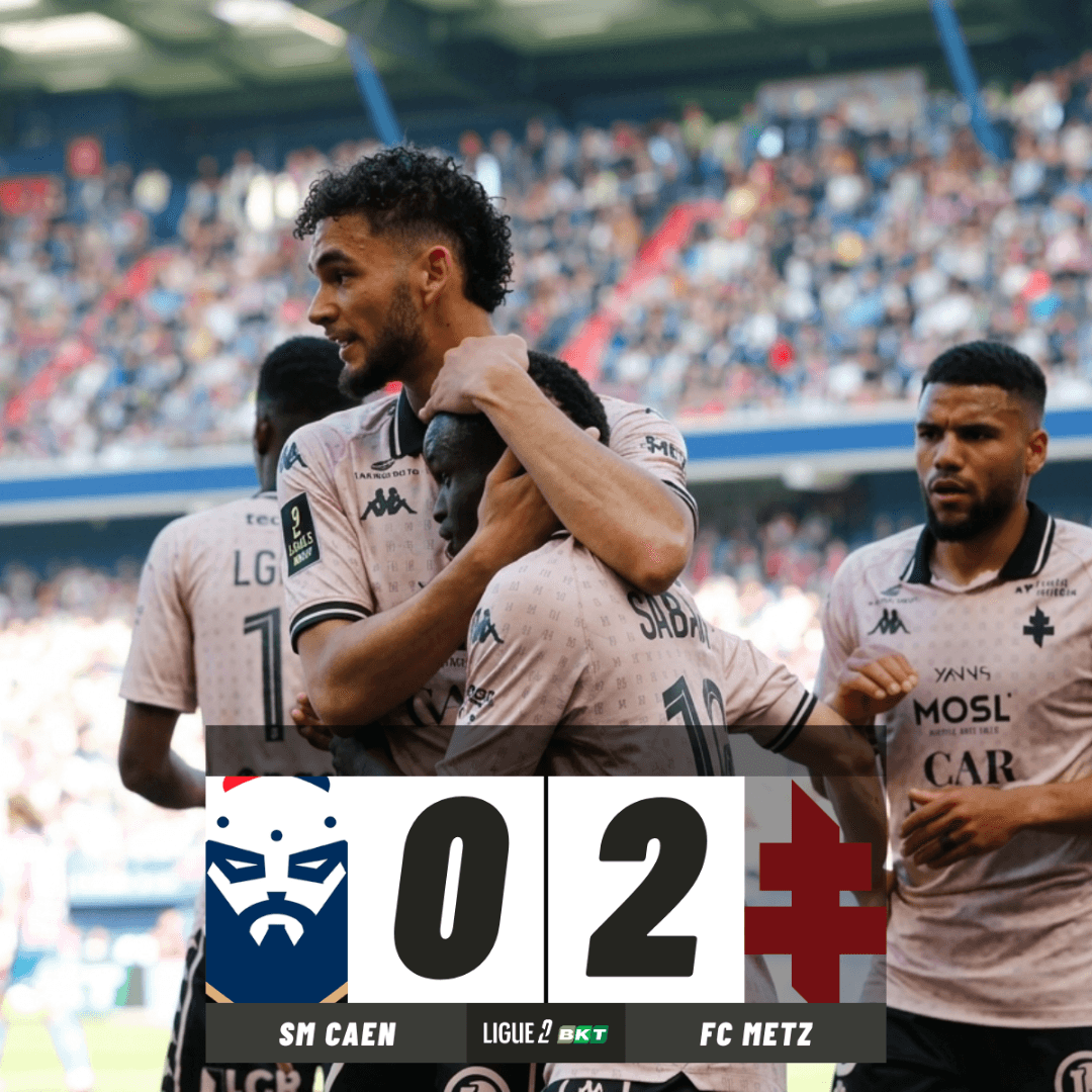 Simon Elisor marca duas vezes e dá a vitória para o FC Metz diante do Stade Malherbe Caen