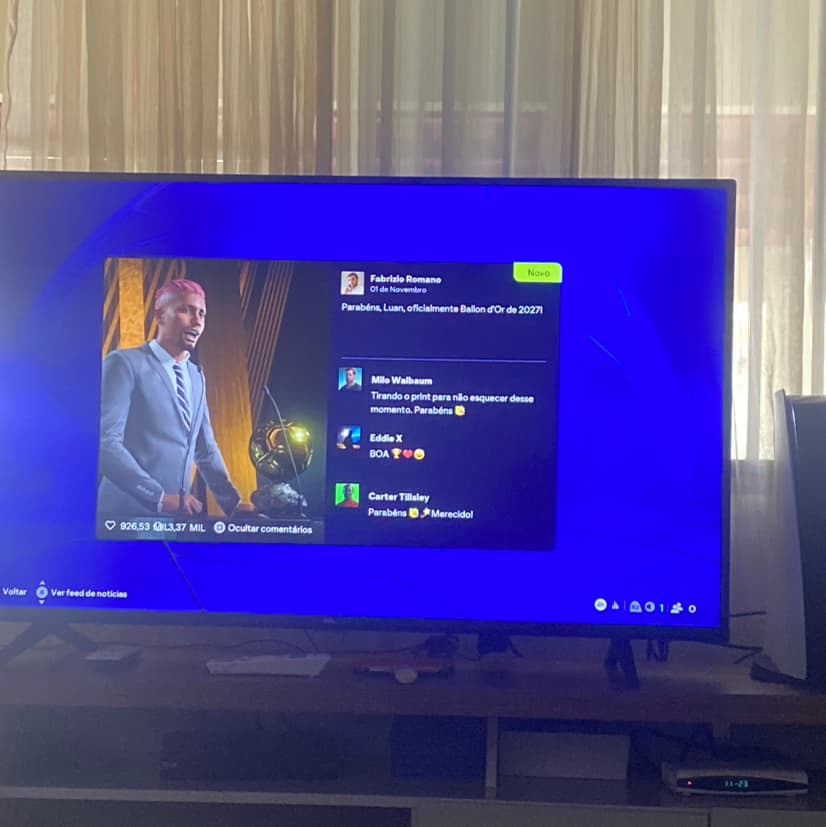 Meu outro jogador ganhando a Bola de Ouro