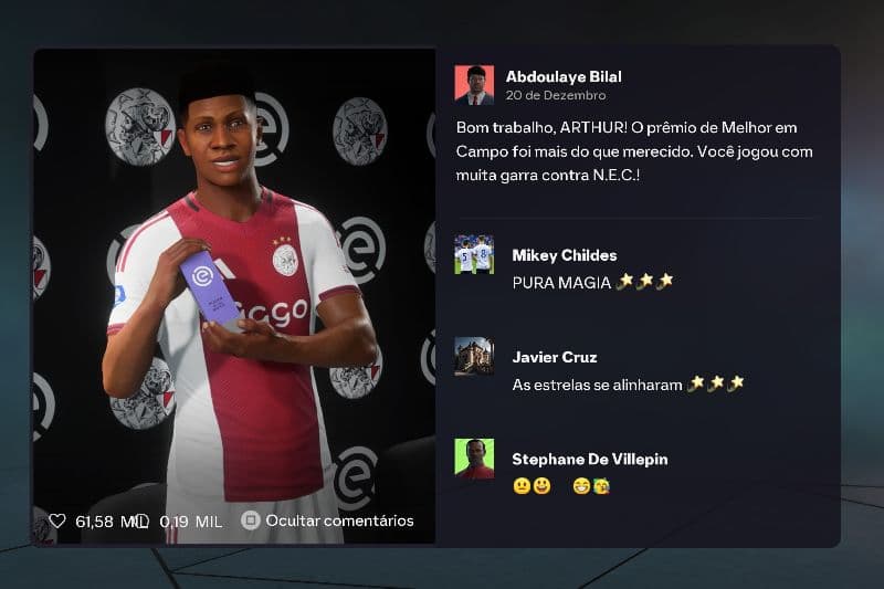Obrigado ao Ajax, meus companheiros de equipe e a todos que me apoiaram foi uma grande estreia. Espero fazer mais pelo clube!