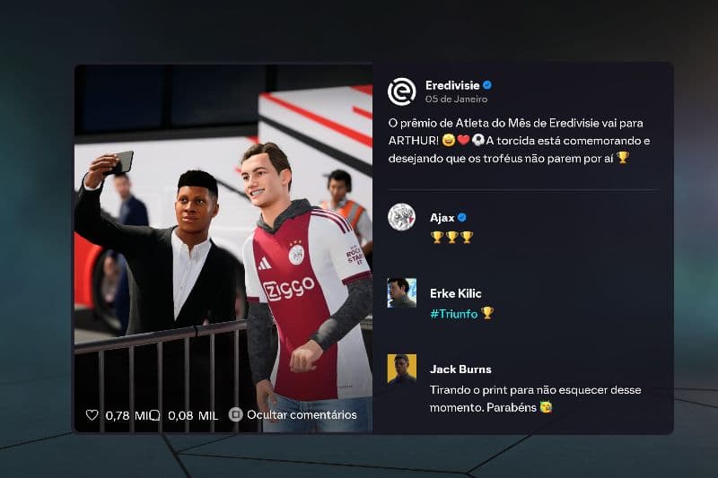 O prêmio de Atleta do Mês de Eredivisie vai para ARTHUR! 😮‍🔥❤️ A torcida está comemorando e desejando que os troféus não parem por aí 🏆
