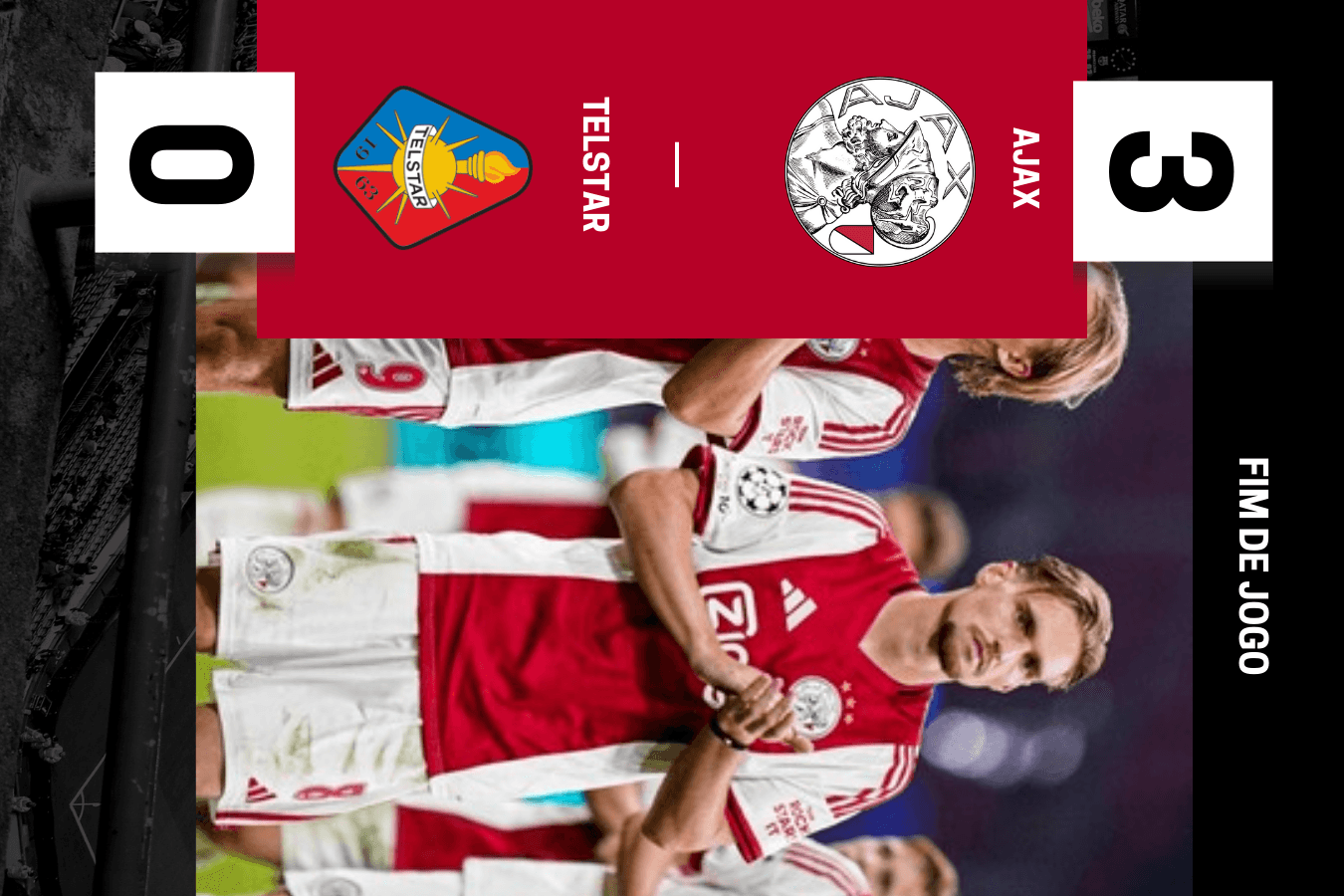 Em boa fase, Ajax teve facilidade para ganhar da equipe mais frágil de Telstar, que mal parecia ter entrado em campo.