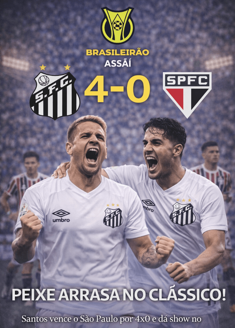 Santos atropela o São Paulo e vence por 4x0 em clássico dominante pelo Brasileirão. Atuação perfeita do Peixe do início ao fim. (PES21) #…
