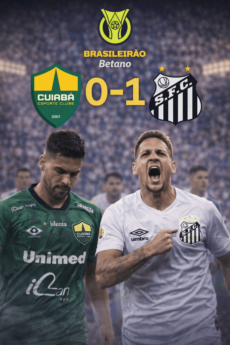 Santos vence o Cuiabá por 1x0 em jogo equilibrado pelo Brasileirão, com eficiência no momento decisivo para garantir os três pontos. (PES…