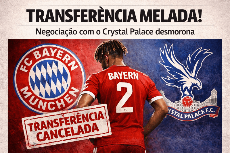 ❌ A transferência de Sacha Boey para o Crystal Palace não se concretizou. O lateral do Bayern de Munique falhou nos exames médicos realiz…