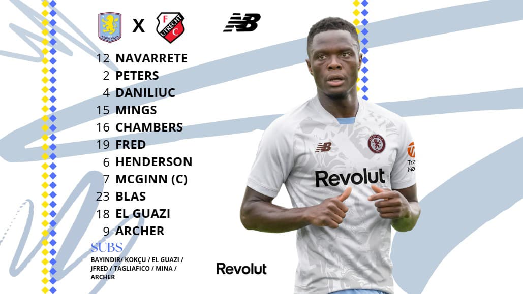 Nosso time está escalado para o confronto contra o Utrecht em wembley! 🤍❤️🤝💜💙