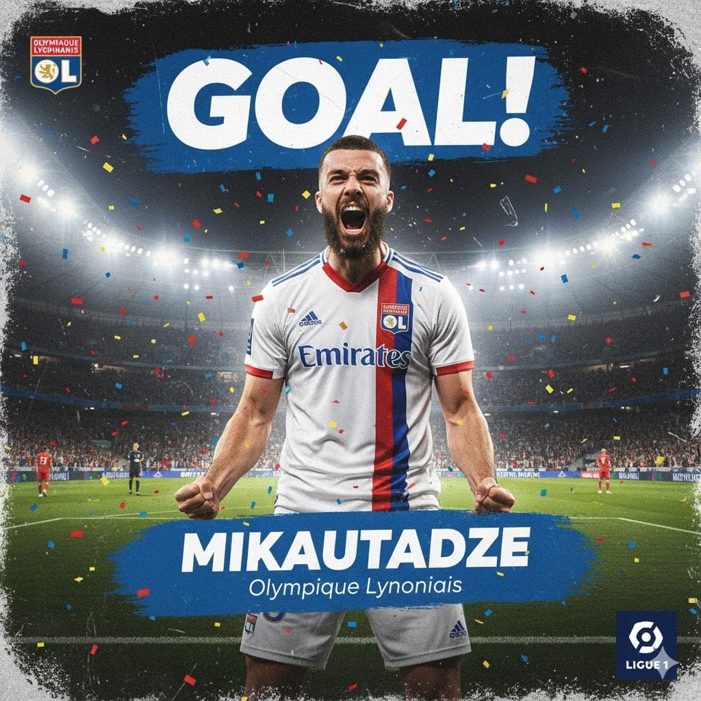 Golaço! Gol do Lyon! 13' 1T Mikautadze recebe escapa da marcação e manda pro fundo do gol!