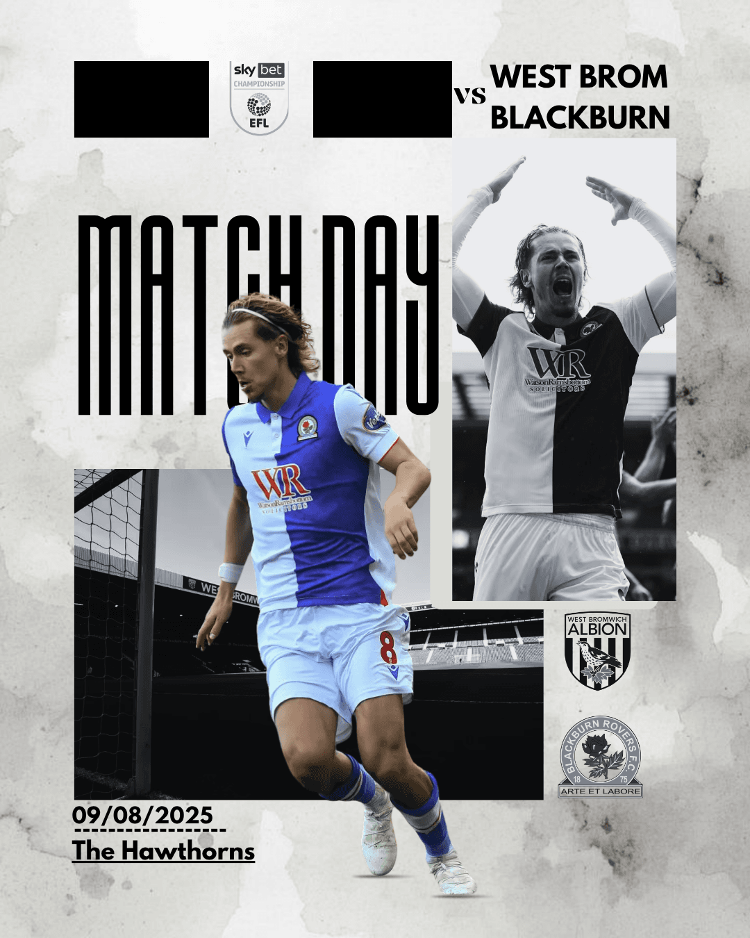Match day | Blackburn Rovers XI inicial escalado para o jogo frente ao West Brom! Gr Pears De Yuri Dc Cashin Dc Carter Dd Alebiosu Mc Tro…