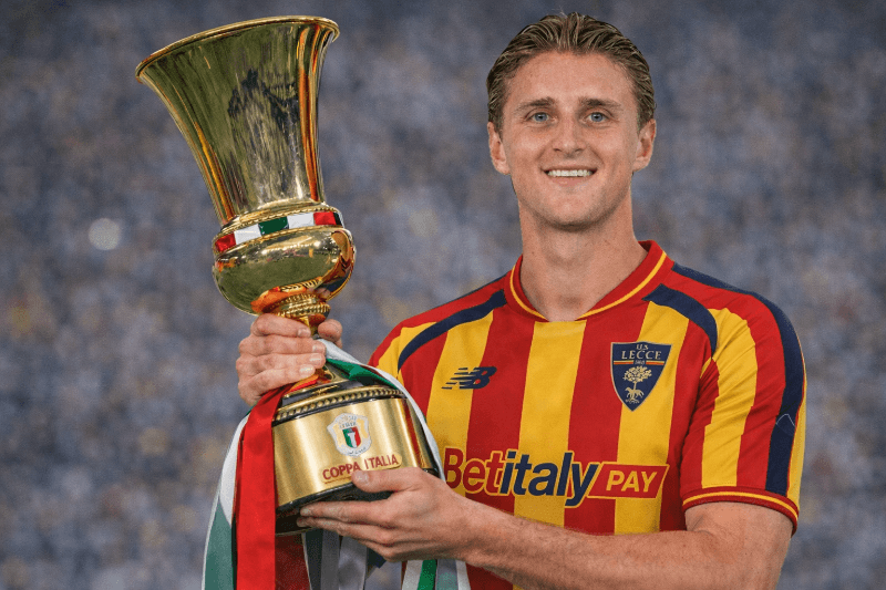 Lecce 3 X 2 Napoli Gol: Colombo 3x ❤️💛 Colombo faz atuação histórica para tornar o Lecce bicampeão consecutivo da Coppa Italia! 🔥