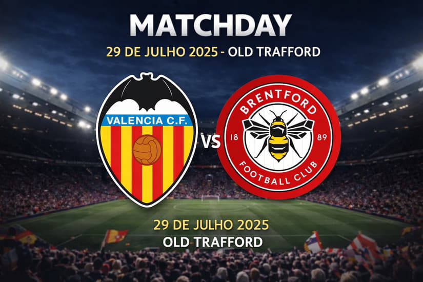 ⚽🔥 MATCHDAY 🔥⚽ Valência C.F. e Brentford medem forças num grande duelo internacional. O palco é mítico: Old Trafford, no dia 29 de julh…