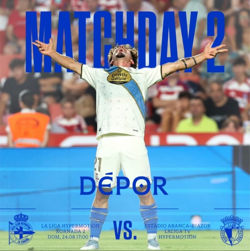 💙Dia de jogo💙 DEPOR X BURGOS CF 2 Rodada da LaLiga Hypermotion jogo em casa, as 17H, aguardamos toda a torcida para esta grande partida…