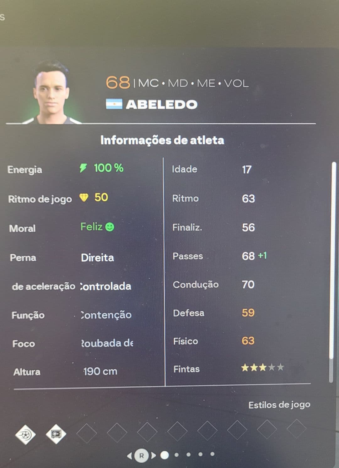 🦁Primeira contratação da temporada Abeledo de 17 anos estava sem clube e chega para defender o Yorkshire. Até então o maior over do time