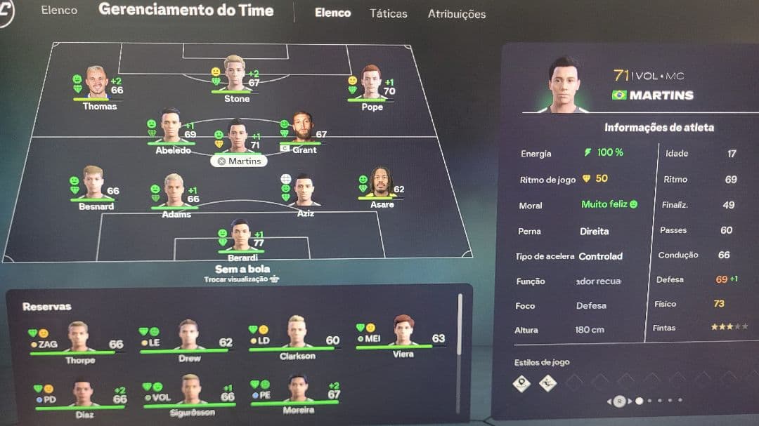 Sempre atento às oportunidades de mercado Encontramos Martins, brasileiro com 71 de overall que estava sem clube