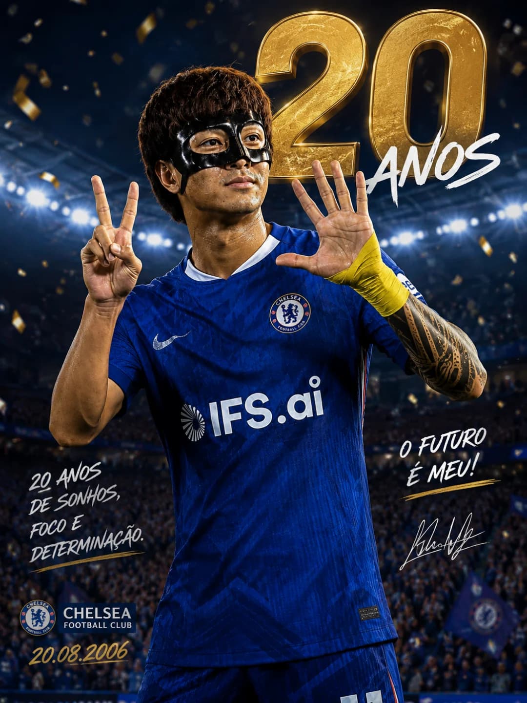 20 anossssss mas um ano comprido tô ficando mais velho kkkk Agora e focar na copa europeia que está vindo com Portugal