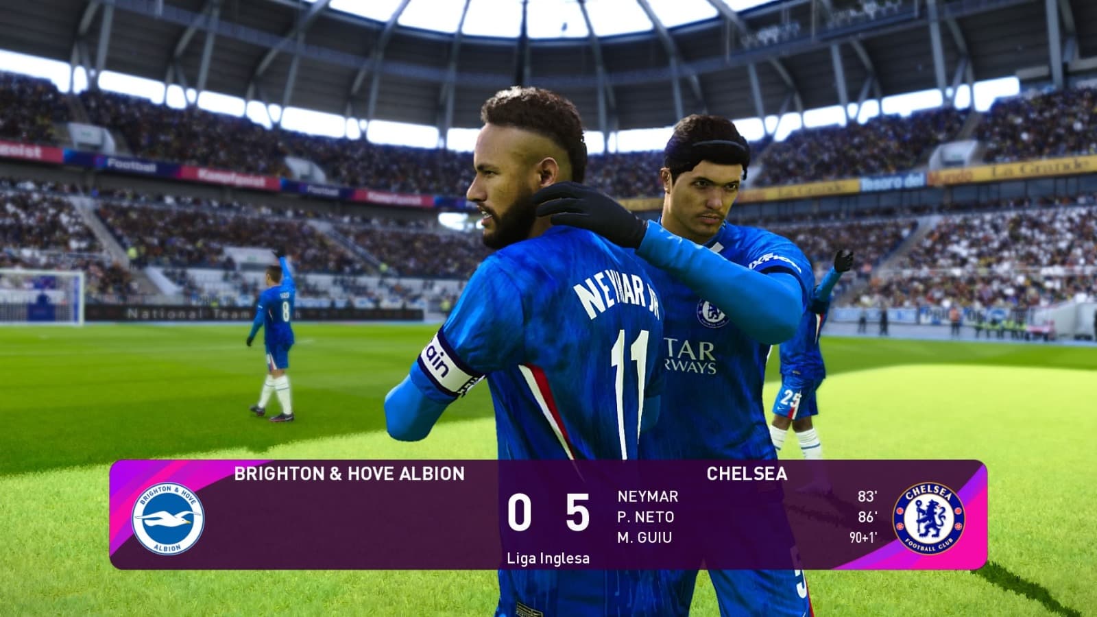 Que massacre fora de casa! 🔥💙 O Chelsea FC goleou o Brighton & Hove Albion FC por 5-0 na Premier League ⚽🏟️ Exibição perfeita dos Blue…