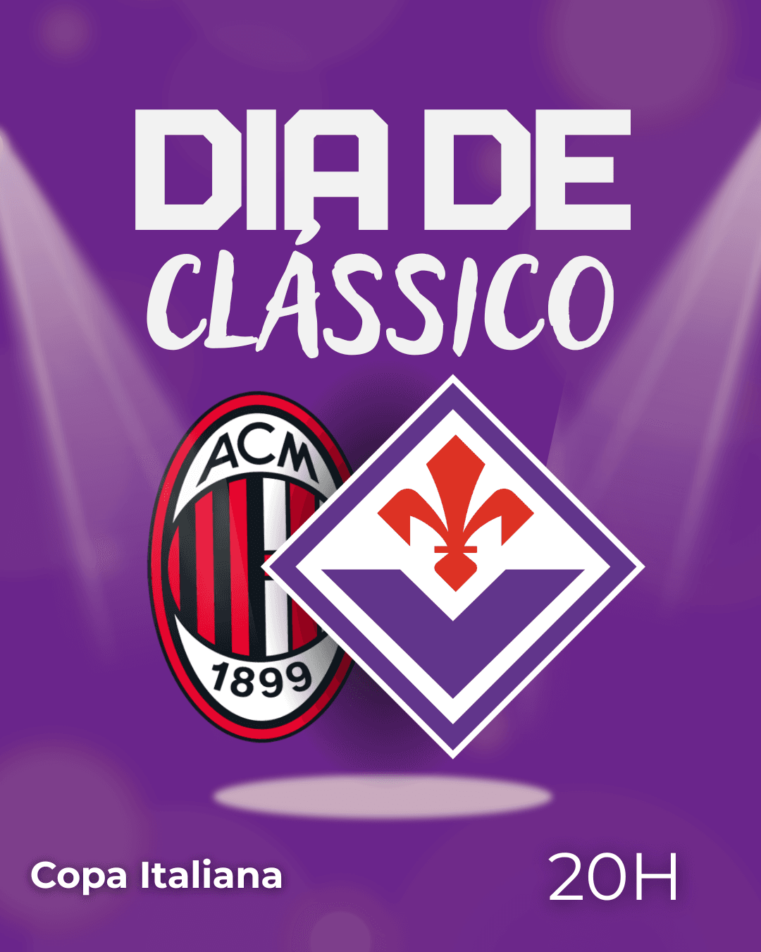 🔥 DIA DE CLÁSSICO! 🔥 A Copa Italiana vai tremer! 🇮🇹 O Milan busca revanche após o doloroso 5x0, enquanto a Fiorentina quer manter a f…