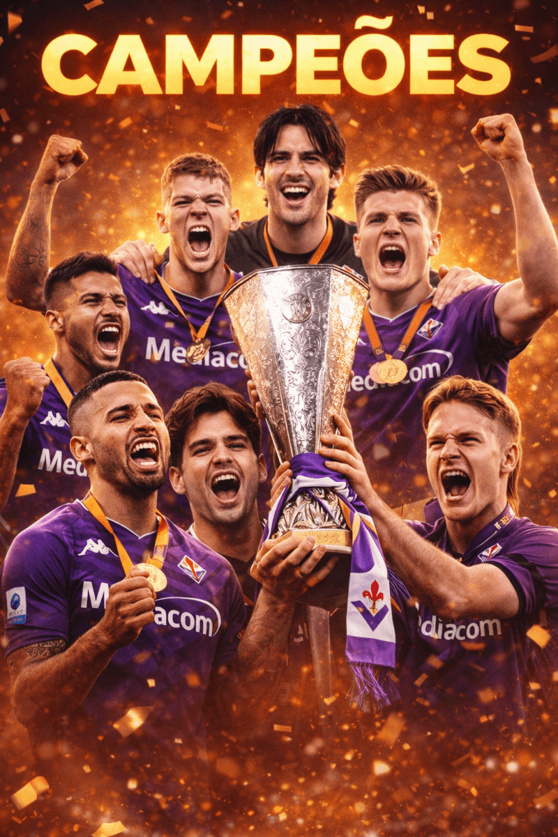 ¡HISTÓRICO! 🏆💜 A Fiorentina é CAMPEÃ da Europa League! Superamos o Atlético de Madrid numa final épica. 2x2 no sufoco e 4x2 nos pênalti…