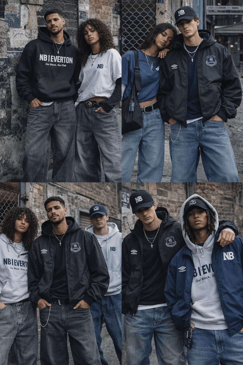 🧱🔵 NB x EVERTON — CONCRETE BLUE A rua encontra o futebol. Do betão de Liverpool nasce uma coleção que une cultura street, identidade bl…