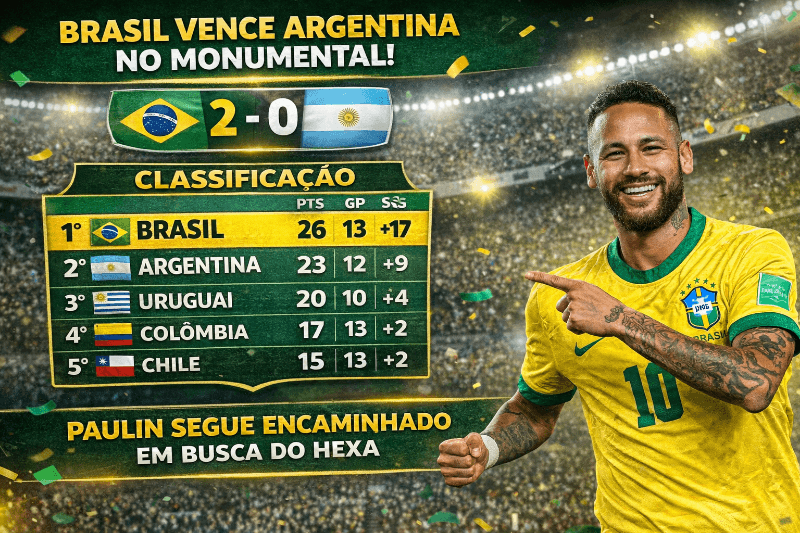 Brasil segue bem encaminhado com Paulin no comando em busca do hexa Depois de ganhar o clássico assumiu a liderança das eliminatórias da …