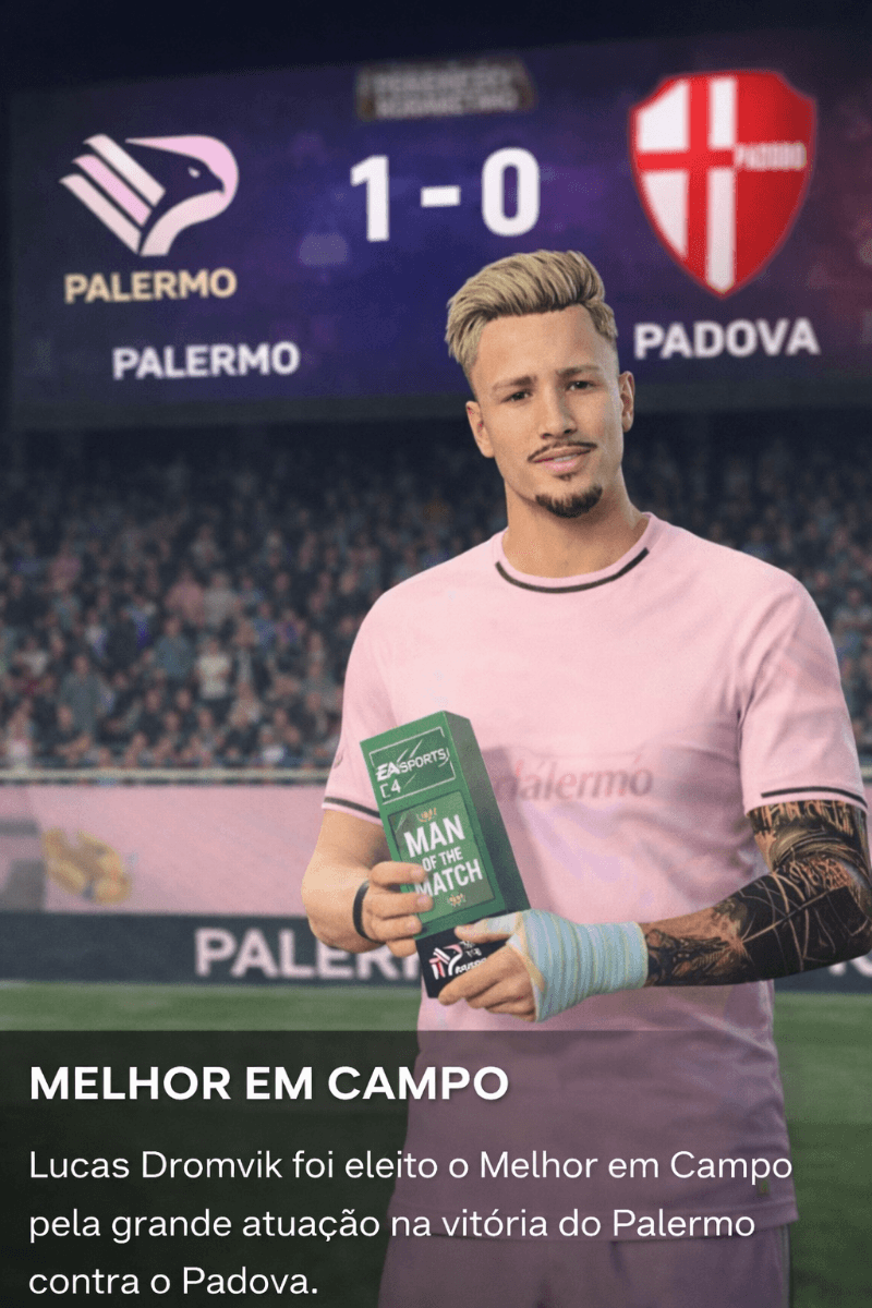 Lucas melhor em campo contra o Padova Grande atuação