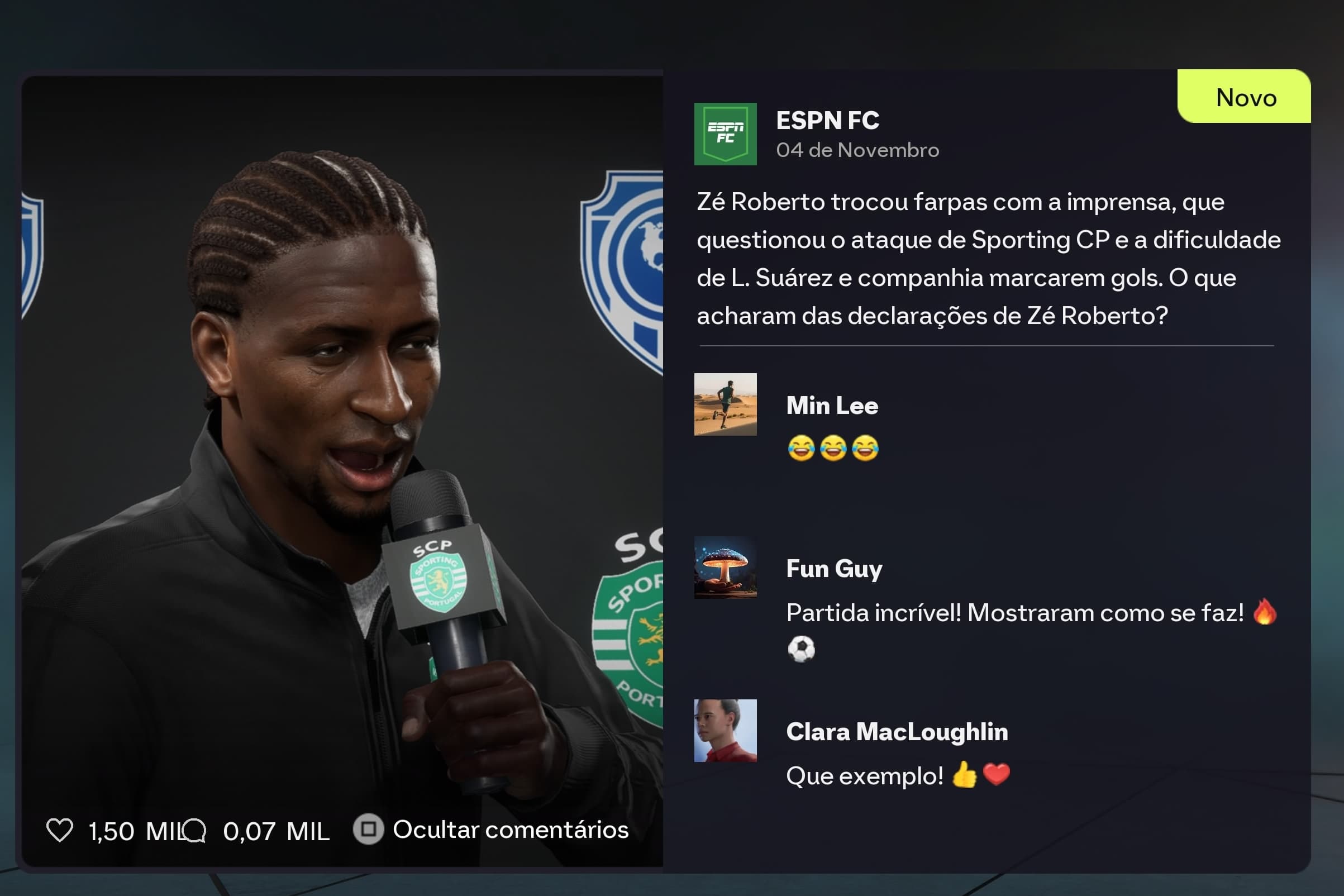 A imprensa crítica nosso ataque mas somos líderes do campeonato e nossos atacantes ajudando muito dentro de campo.