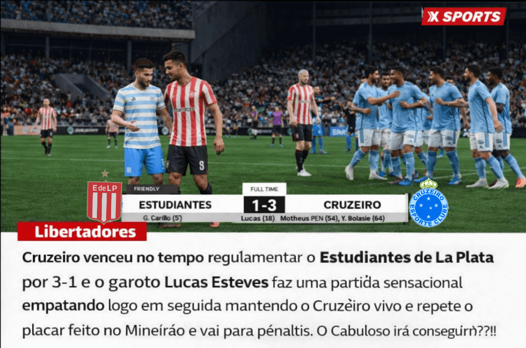 Cruzeiro empata no agregado!!🔥⚽ Jogão eletrizante, {@}[Lucas Esteves](69cdde45127e34dab198bf7f) brilhou e as substituições de Arthur Jor…