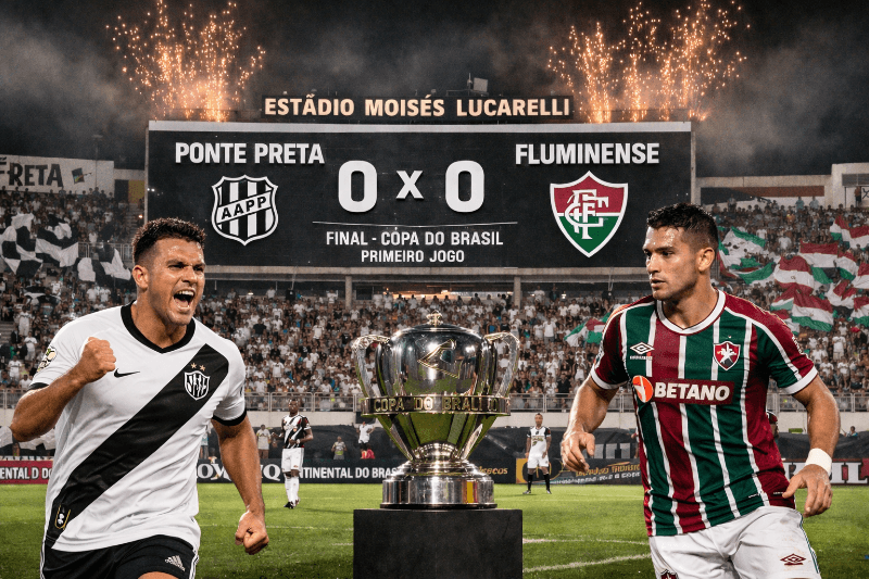 A Ponte Preta está na final da Copa do Brasil! O time de Campinas joga a primeira partida da final contra o Fluminense, no estádio Moisés…