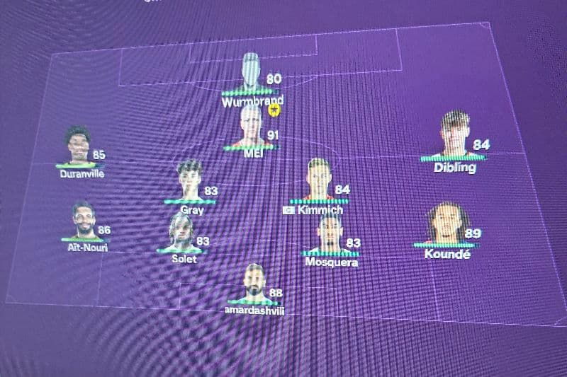 Time titular em jogo contra o City pela PL, 3 contra 4 colocado