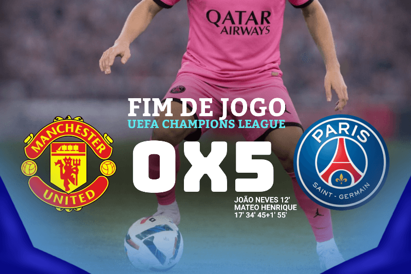 RESULTADO GIGANTESCO🔥🔥 Com 4 gols de Mateo, o Paris Saint-Germain elimina o Manchester United da #ChampionsLeague e avança às semifinai…