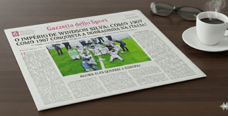 O Império de Windson Silva: Como 1907 Conquista A Dobradinha Na Itália! 🔵⚪ O Scudetto 🏆 e a Coppa Itália 🏆 são do Como 1907, sob o com…