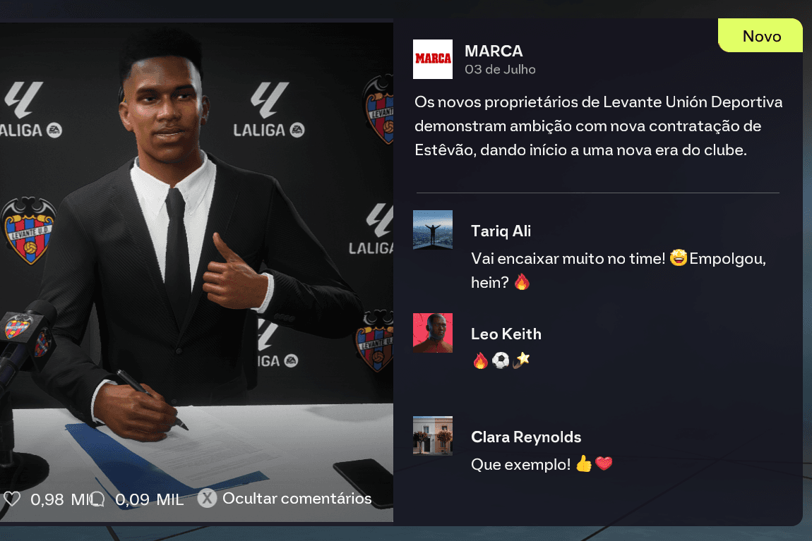 Diretamente do Brasil para o coração de Valência! O Levante UD reforça seu elenco com a magia de Estevão. O "menino prodígio" por € 36.50…