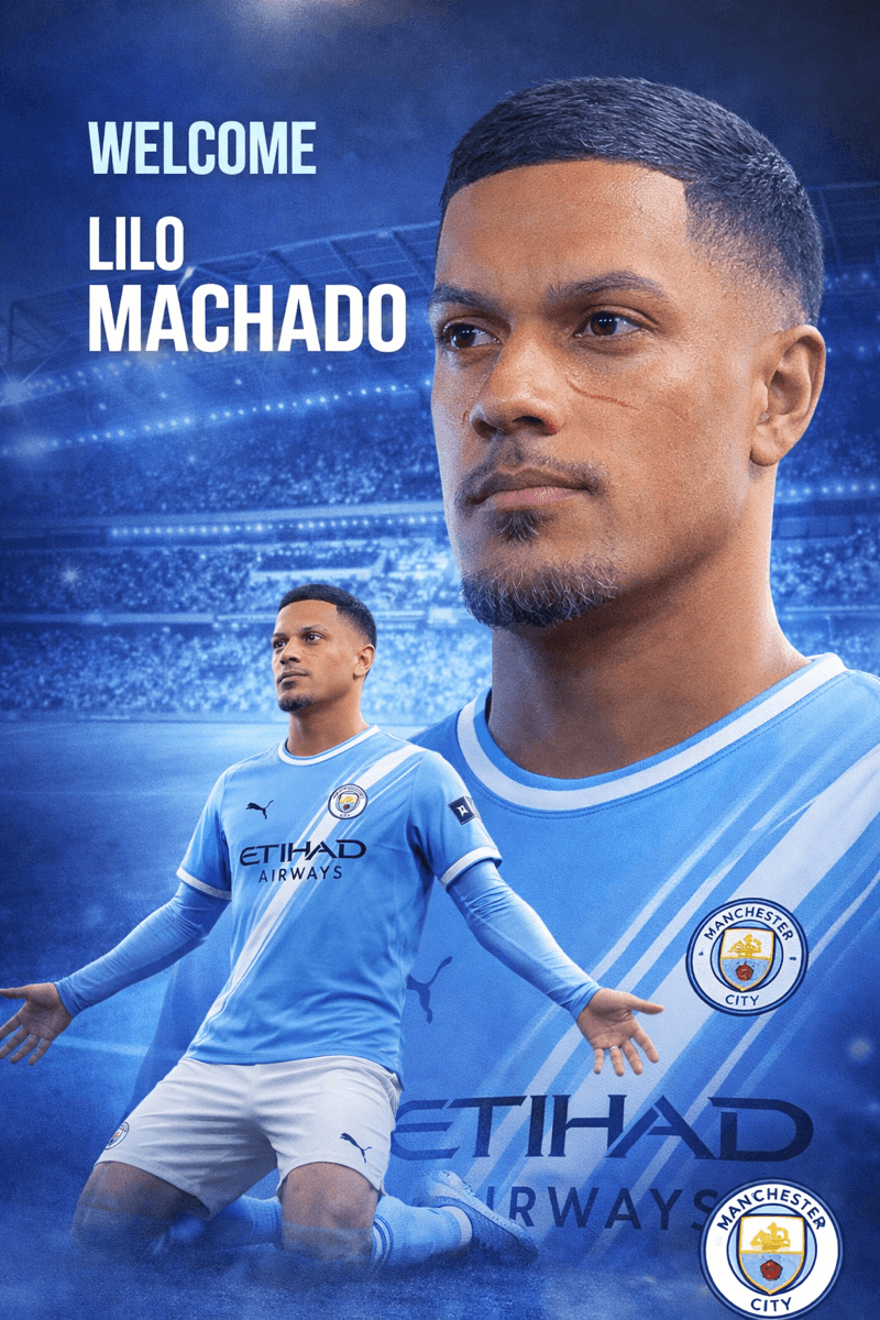 Manchester City, anunciou LILO MACHADO como o novo reforço pra temporada , palavras do atleta, “ é uma hora , fazer parte do maior da Ing…