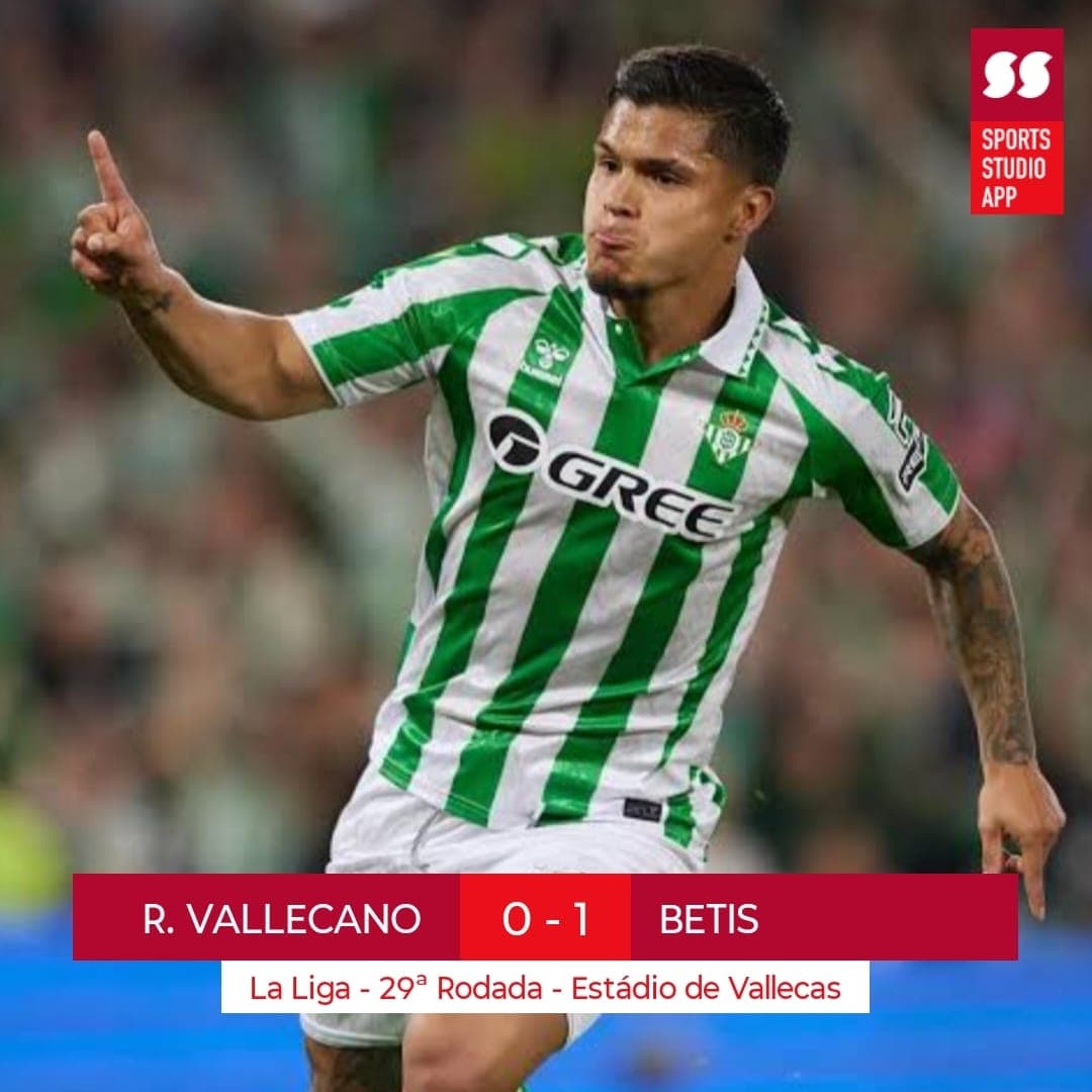 VITÓRIA É VITÓRIA Betis vence o Rayo Vallecano com gol nos últimos minutos e entra na briga real pelo G4 Nesse momento, o Betis tem 40 po…