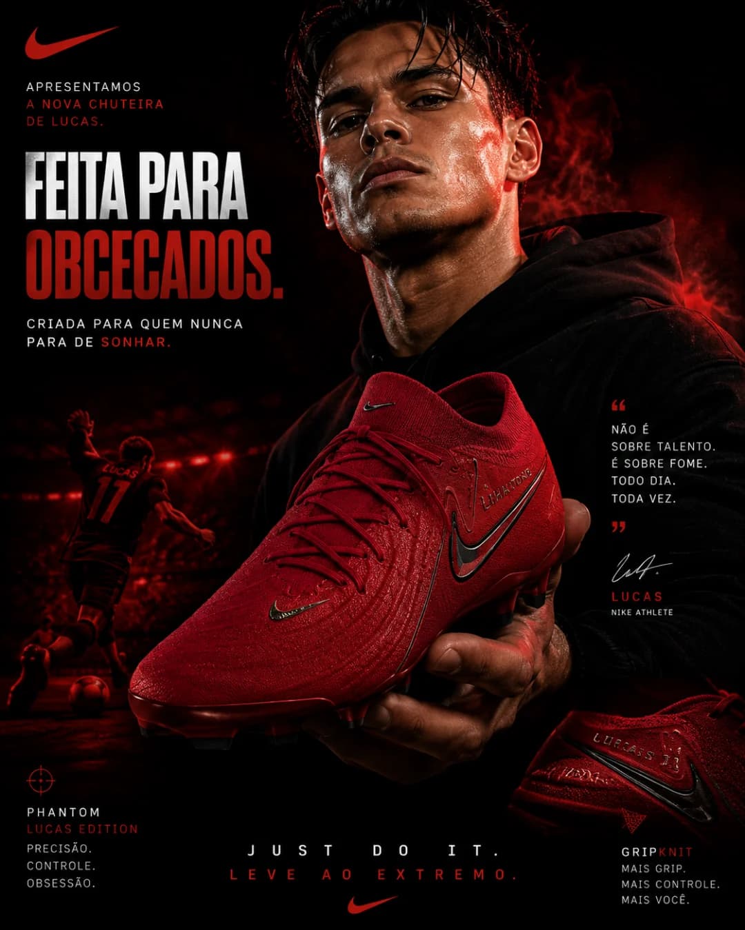 Não é sobre talento. É sobre fome. Todo dia, toda vez. {@}[Nike](6918ffa6e4606fe67982beae)