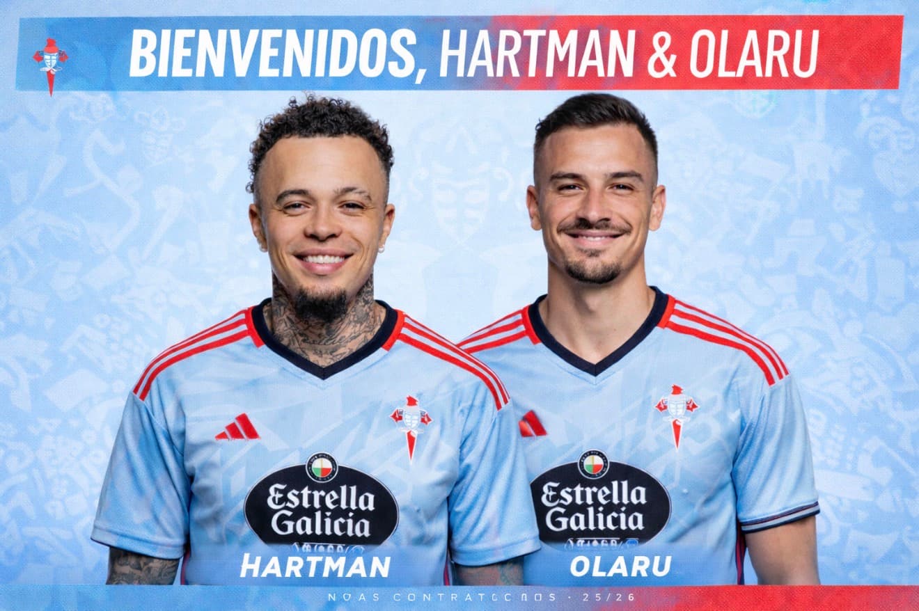 BEM VINDOS AO GIGANTE DA GALÍCIA! Hartman e Olaru são as mais novas contratações do Celta para essa temporada. Desejamos uma boa sorte du…