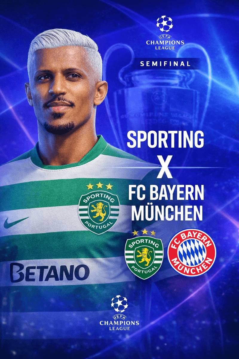 Vamo! Semifinal da Champion, jogo de volta, é Tudo ou Nada!!⚽️🔥 #GoSporting #UCL