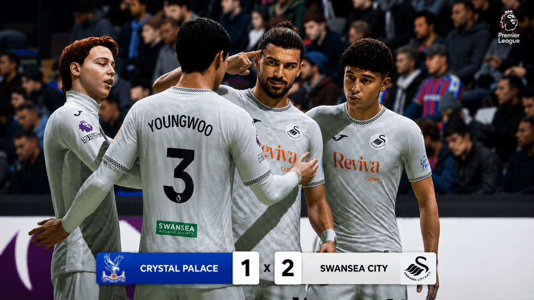 RÚBEN NEVESSS, marcou o primeiro gol pelo Swansea depois de 8 partidas e garantiu a vitória fora de casa contra o líder do campeonato cry…