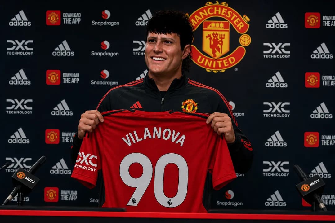 Oficialll {@}[Henrique Vilanova](6a6920c277e04bbe5bd878e4) ,o meia ofensivo de 22 anos, é o novo jogador do Manchester United, após 3 tem…