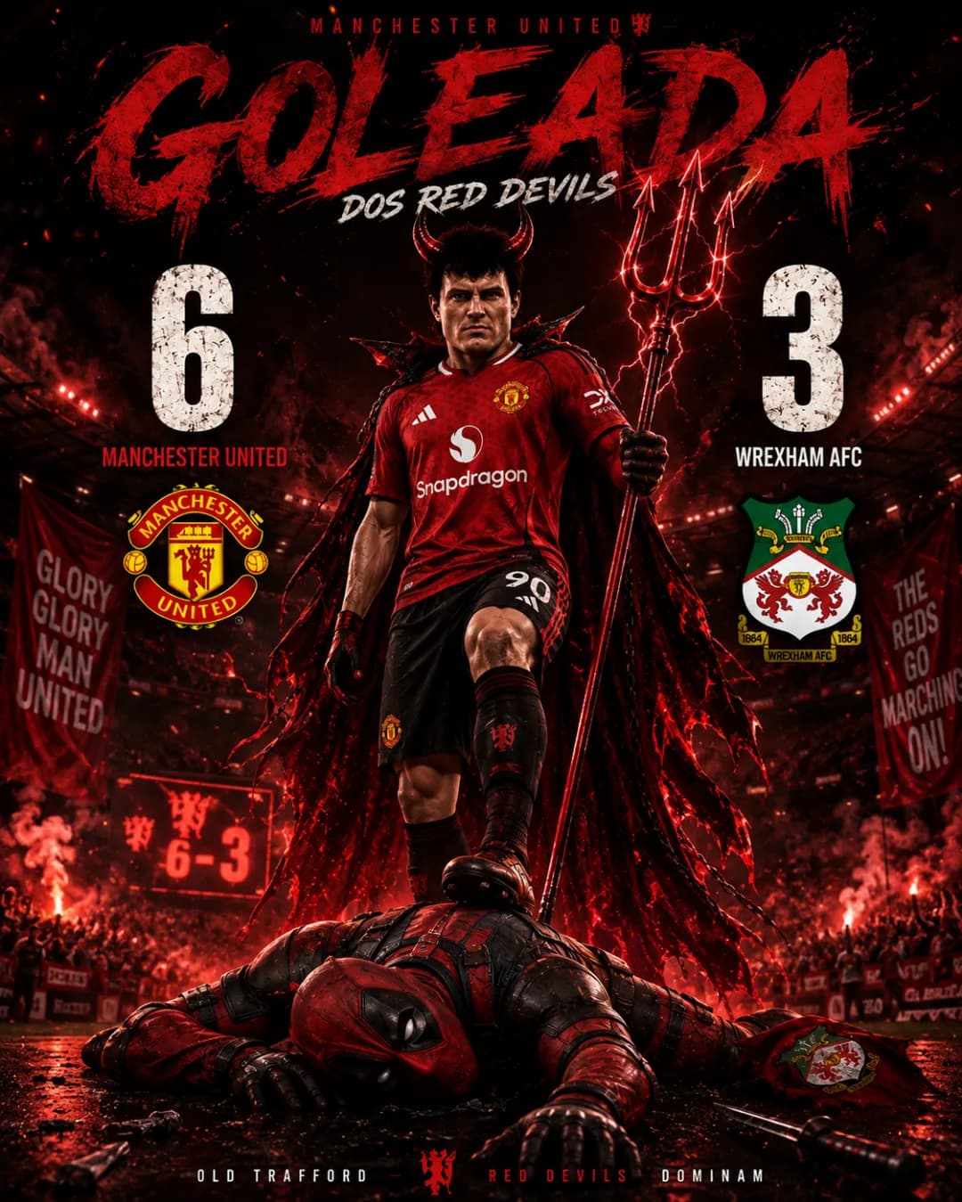 O Manchester United goleou e eliminou o Wrexham da FA Cup, destaque para o meia brasileiro {@}[Henrique Vilanova](6a6920c277e04bbe5bd878e…
