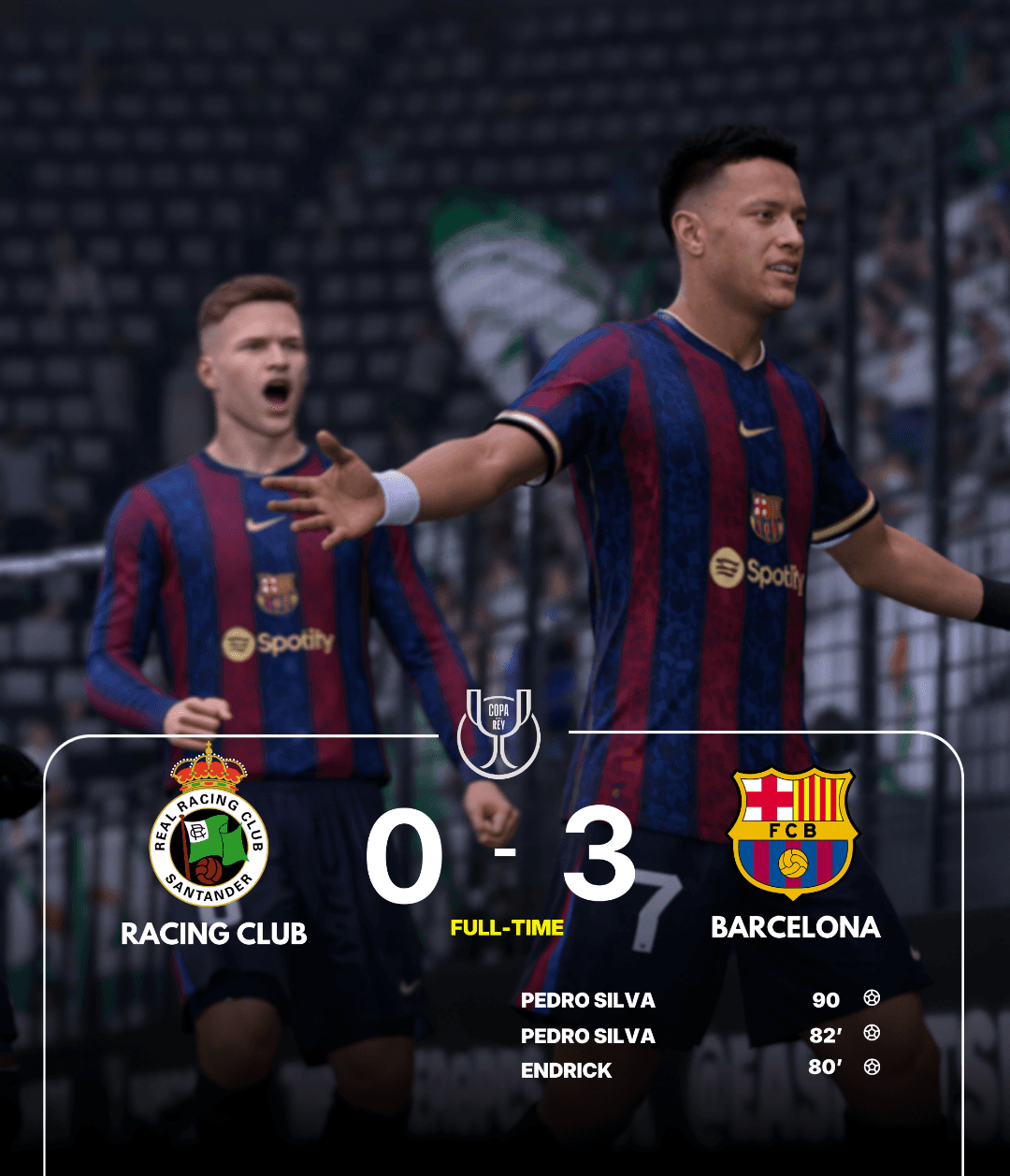 Barcelona beat Racing Club and advance to the next round of the Copa del Rey!